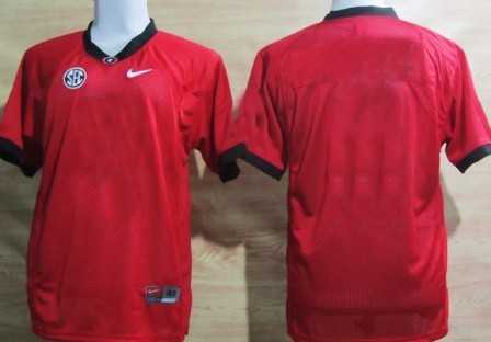 Mens Georgia Bulldogs Customized Red Jersey->customized ncaa jersey->Custom Jersey